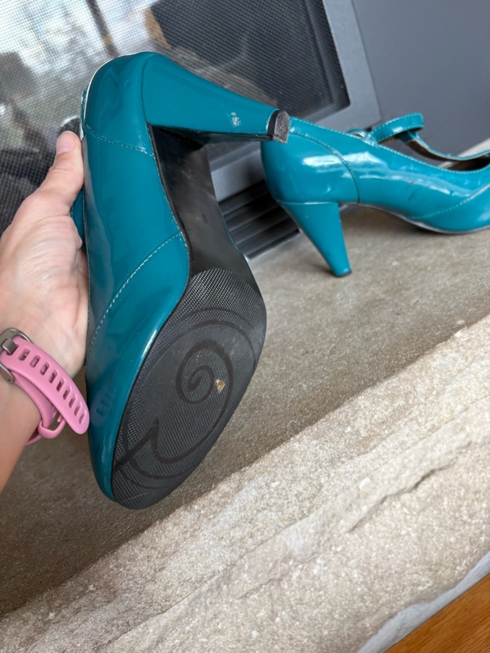 Gabriella Rocha Teal Patent Mary Jane Heels